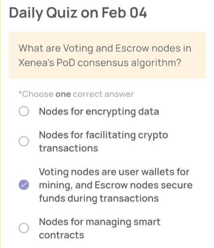 Screenshot 2025-02-04 061534 Xenea Quiz Answer 4 February 2025
