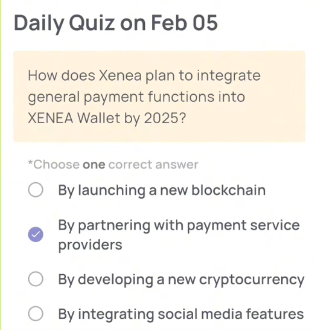 Screenshot 2025-02-05 072056 Xenea Quiz Answer 5 February 2025