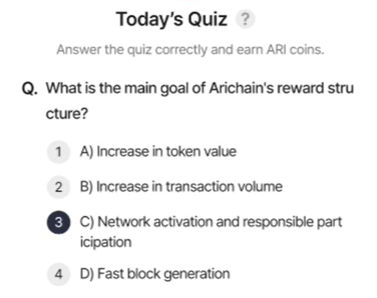 Screenshot 2025-02-22 054348 ARI Wallet Daily Quiz Answer 22 February 2025 (AriChain)