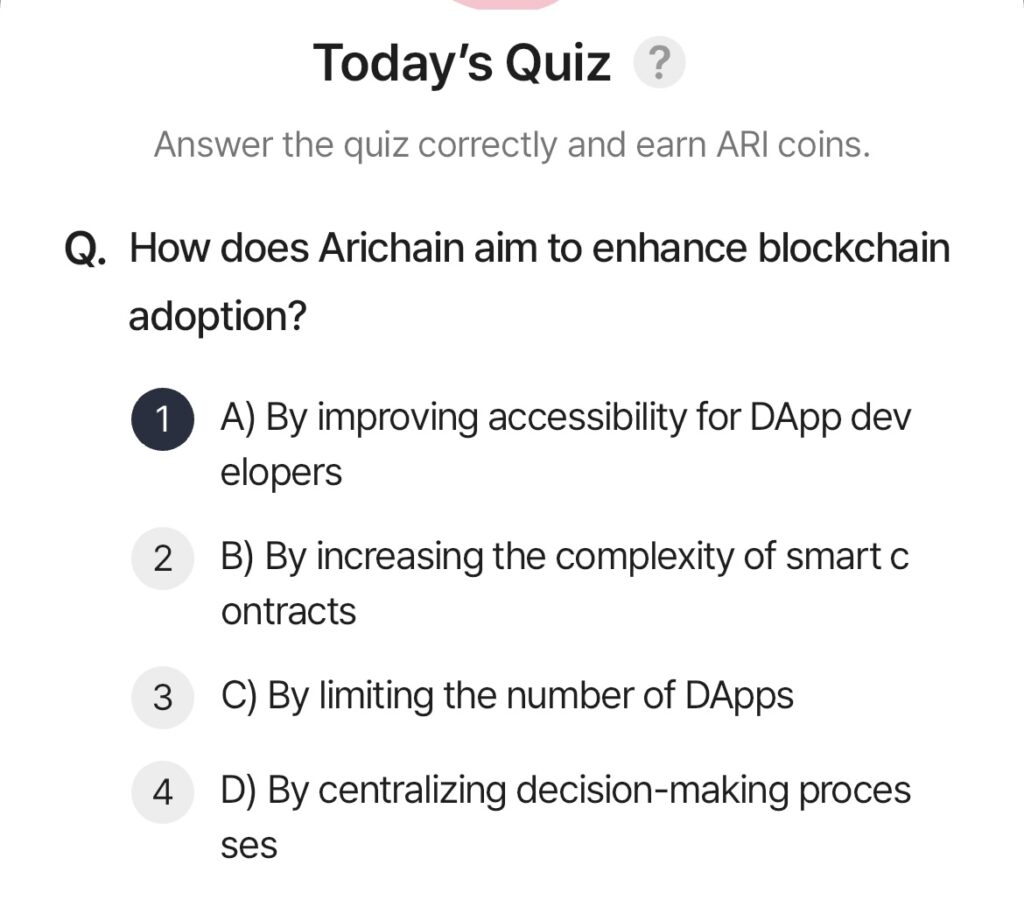 Screenshot ARI Wallet Daily Quiz Answer 5 May 2025 (AriChain)