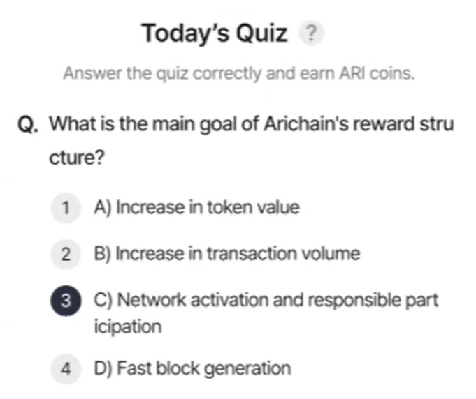 Screenshot 2025-05-13 051754 ARI Wallet Daily Quiz Answer 13 May 2025 (AriChain)