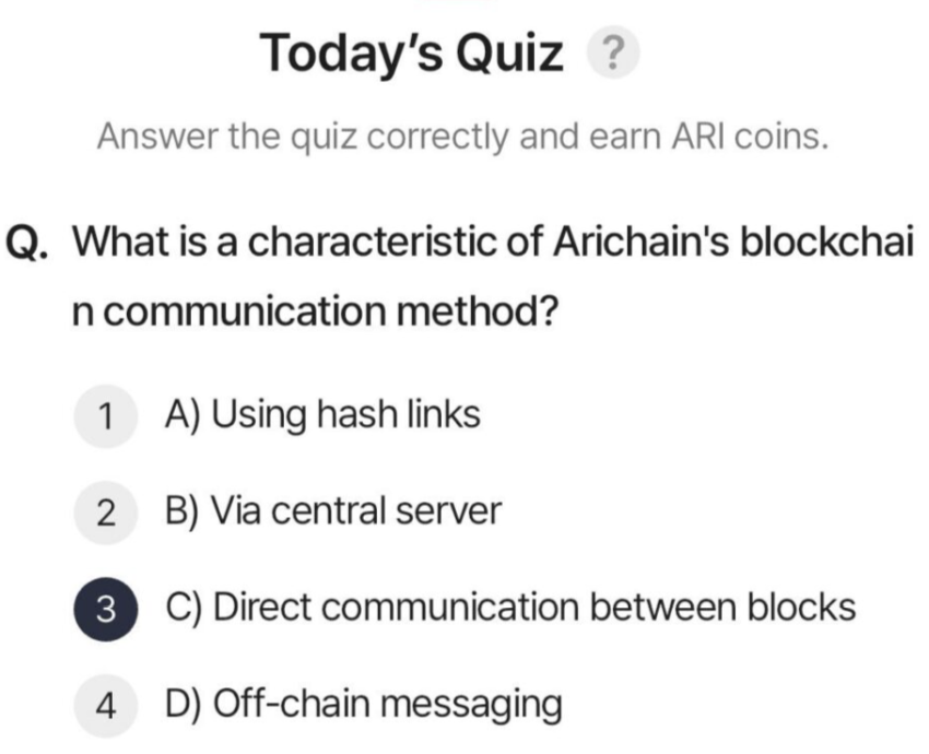 ARI Wallet Daily Quiz Answer 7 August 2025 (AriChain)
