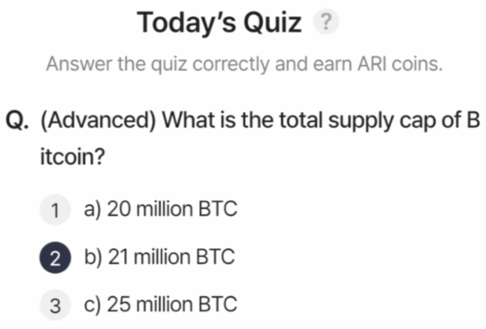 ARI Wallet Daily Quiz Answer 20 August 2025 (AriChain)