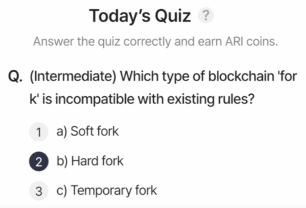 Screenshot 2025-08-23 at 5.25.10 AM ARI Wallet Daily Quiz Answer 23 August 2025 (AriChain)