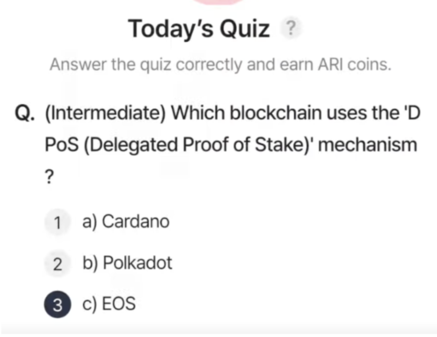 Screenshot 2025-08-27 at 5.32.32 AM ARI Wallet Daily Quiz Answer 27 August 2025 (AriChain)