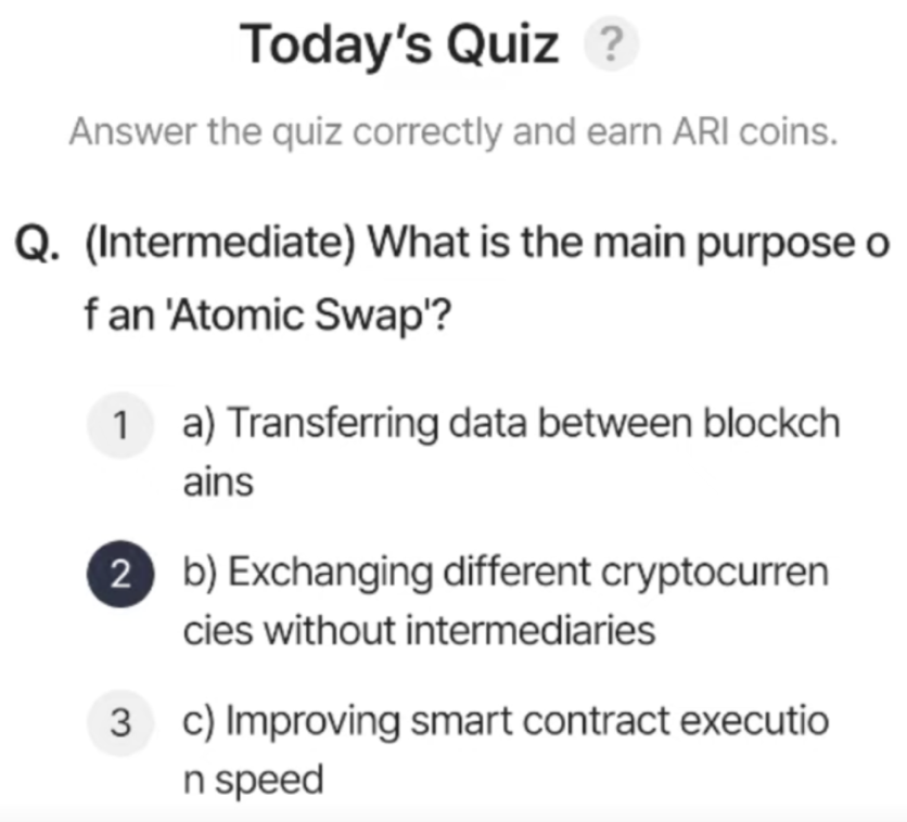 Screenshot 2025-08-29 at 5.22.21 AM ARI Wallet Daily Quiz Answer 29 August 2025 (AriChain)