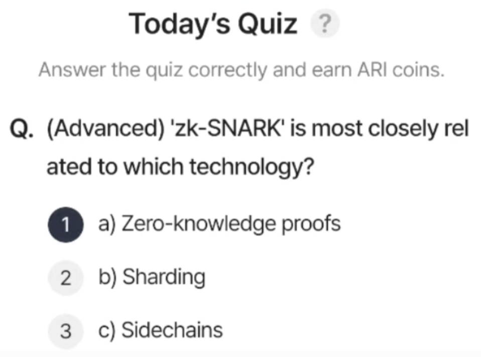 Screenshot 2025-08-30 at 5.26.44 AM ARI Wallet Daily Quiz Answer 30 August 2025 (AriChain)