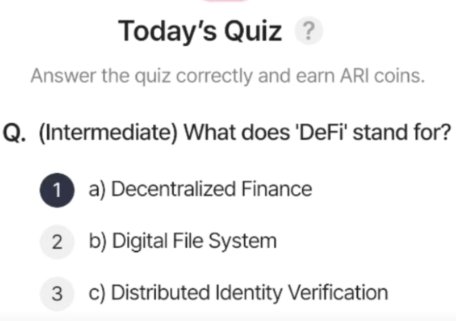 Screenshot 2025-09-02 at 5.26.25 AM ARI Wallet Daily Quiz Answer 2 September 2025 (AriChain)