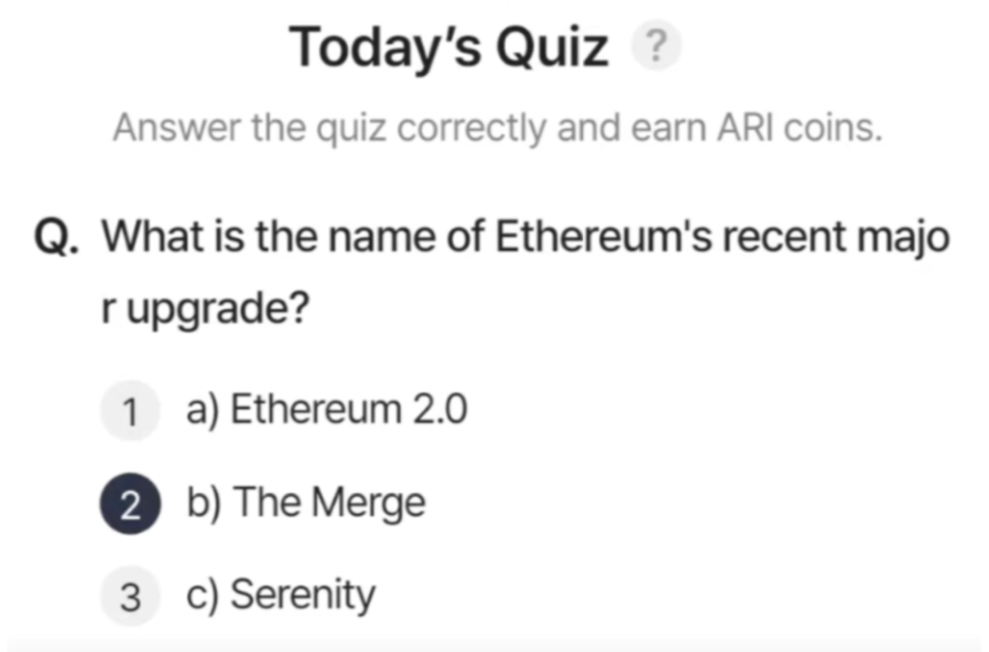 Screenshot 2025-09-05 at 5.31.41 AM ARI Wallet Daily Quiz Answer 5 September 2025 (AriChain)