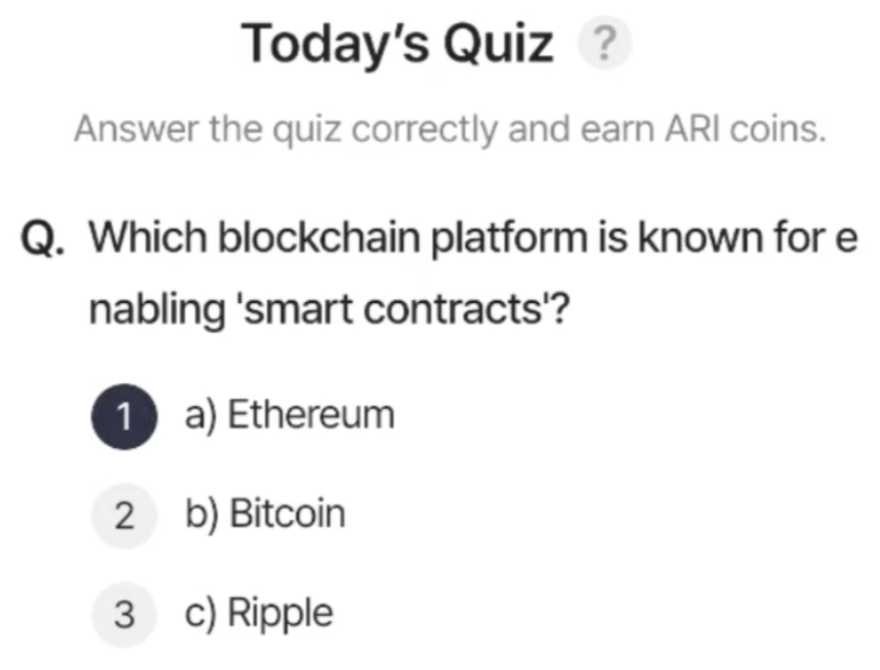 ARI Wallet Daily Quiz Answer 11 September 2025 (AriChain)