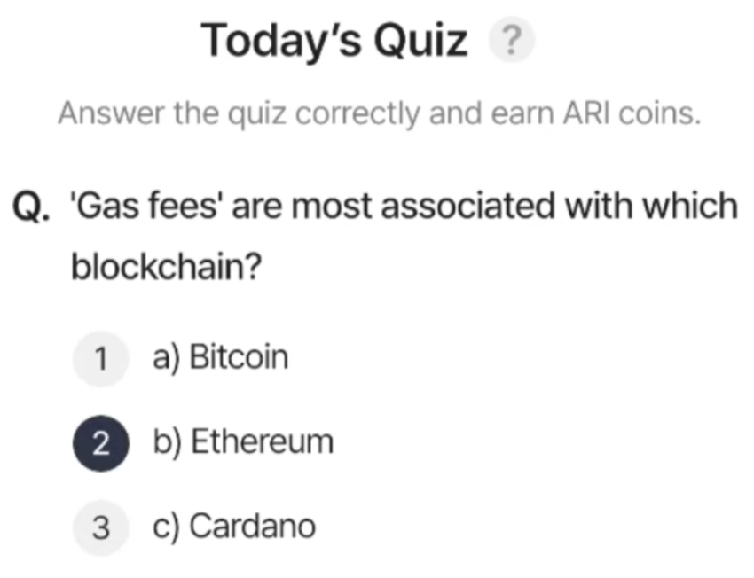 ARI Wallet Daily Quiz Answer 12 September 2025 (AriChain)