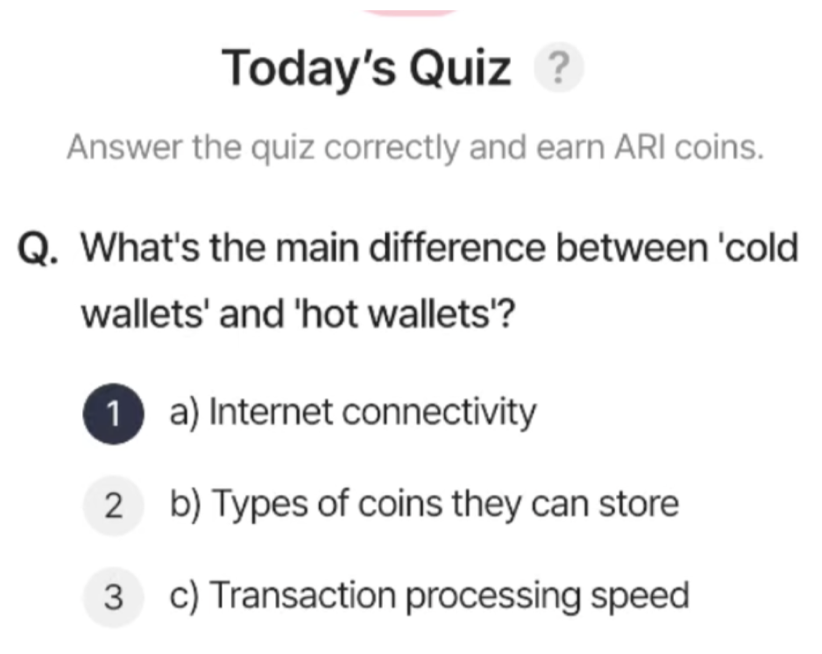ARI Wallet Daily Quiz Answer 17 September 2025 (AriChain)