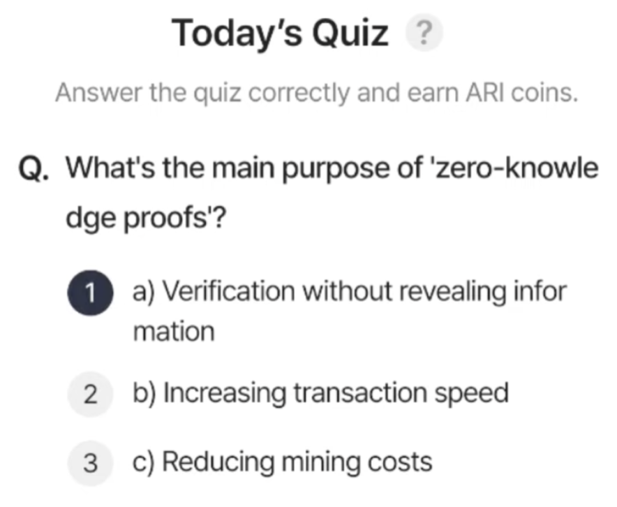 ARI Wallet Daily Quiz Answer 20 September 2025 (AriChain)