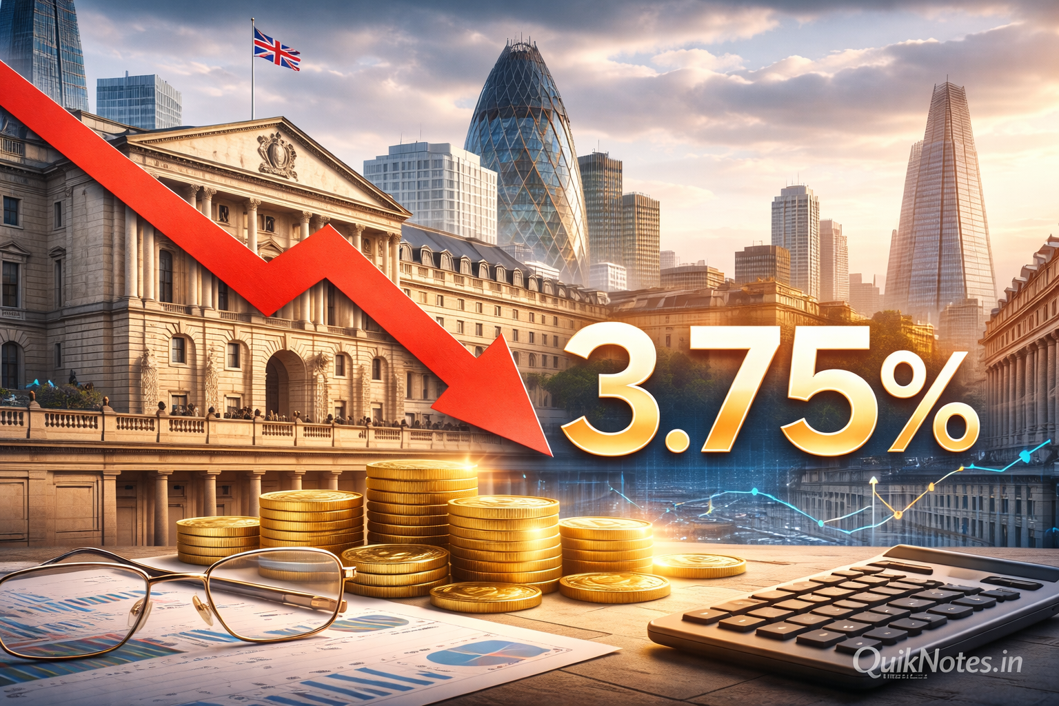 Bank of England Cuts Interest Rate by 25 bps to 3.75%
