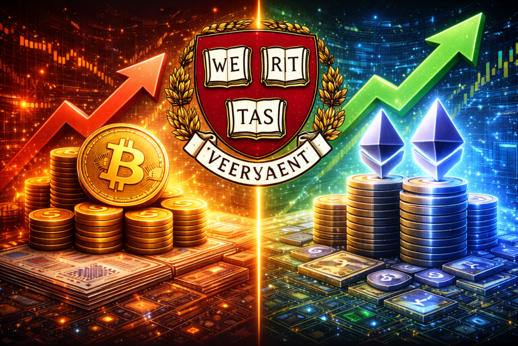 Harvard Cuts Bitcoin Stake by 21% While Adding $87 Million in Ethereum ETF Exposure
