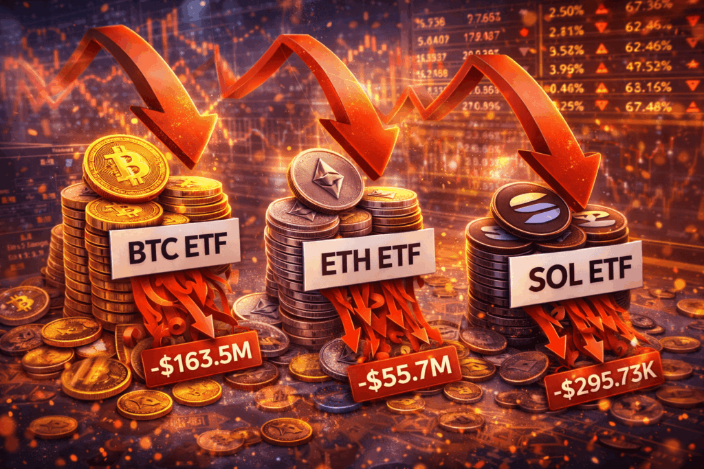 Bitcoin, Ethereum, and Solana Spot ETFs See Net Outflows on March 18 Amid Market Volatility