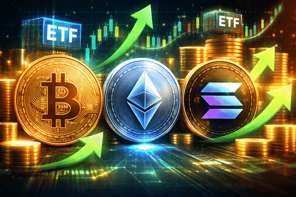 Bitcoin, Ethereum and Solana Spot ETFs Record Net Inflows as Institutional Demand Strengthens