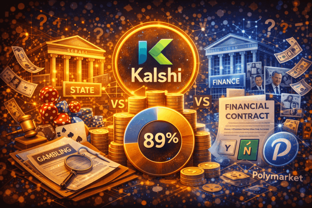 Kalshi Dominates U.S. Prediction Market With 89% Share as Regulators Clash Over Legal Status