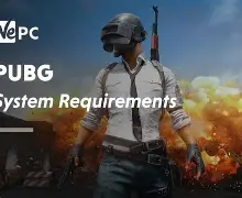 Check PUBG PC system requirements for 2026 including minimum and recommended specs for smooth gameplay, FPS performance, and lag-free gaming – QuikNotes PUBG banner with a combat-ready player and explosions, showing 'System Requirements' text in the corner of a PC game promo.