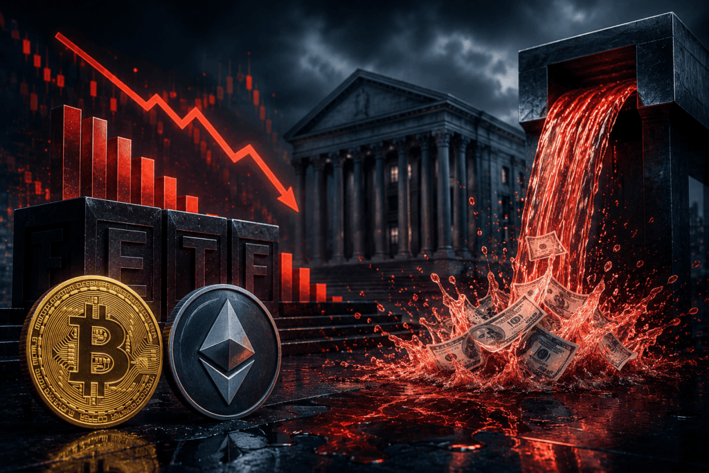 U.S. Spot Bitcoin and Ethereum ETFs Extend Outflow Streak as Institutional Sentiment Weakens
