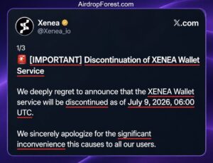 Xenea has officially confirmed that the XENEA Wallet service will be discontinued